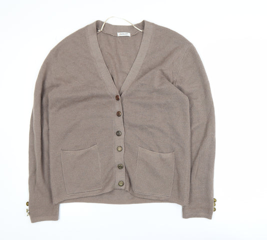 Damart Women’s Beige V-Neck Button Cardigan Size S 10/12