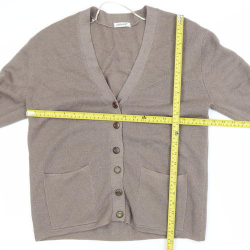 Damart Women’s Beige V-Neck Button Cardigan Size S 10/12