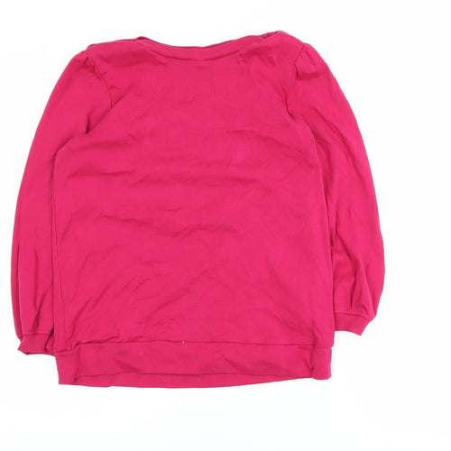 Hush Womens Pink Cotton Long Sleeve Basic T-Shirt Size S