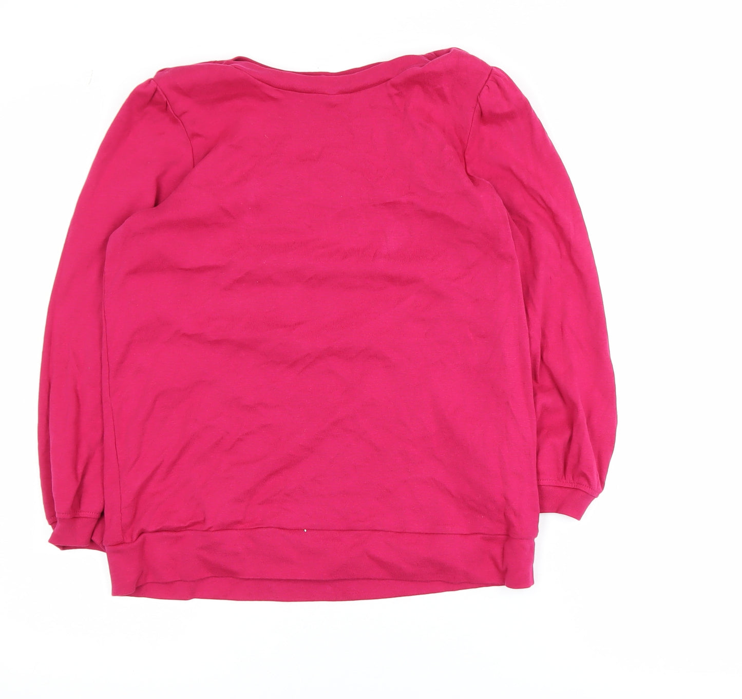 Hush Womens Pink Cotton Long Sleeve Basic T-Shirt Size S