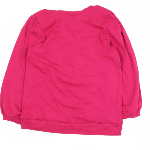 Hush Womens Pink Cotton Long Sleeve Basic T-Shirt Size S
