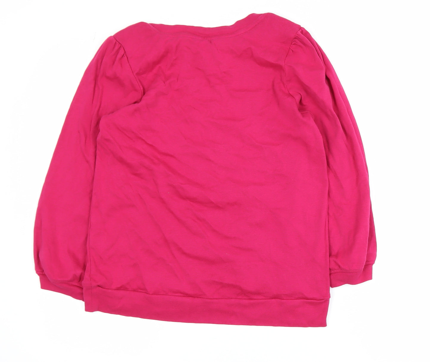 Hush Womens Pink Cotton Long Sleeve Basic T-Shirt Size S