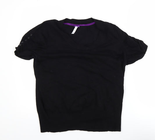BHS Women’s Black Size 20 Short Sleeve Knit Top