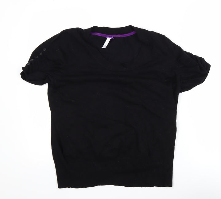 BHS Women’s Black Size 20 Short Sleeve Knit Top