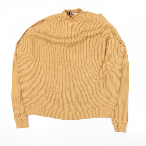 H&M Divided Women’s Beige Mock Neck Ribbed Knit Jumper Size 12