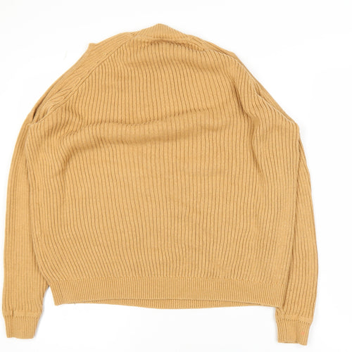 H&M Divided Women’s Beige Mock Neck Ribbed Knit Jumper Size 12