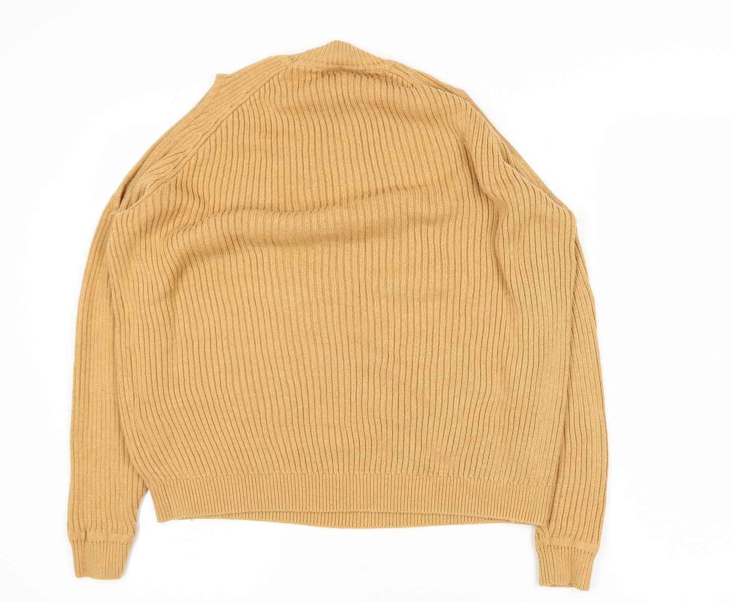 H&M Divided Women’s Beige Mock Neck Ribbed Knit Jumper Size 12