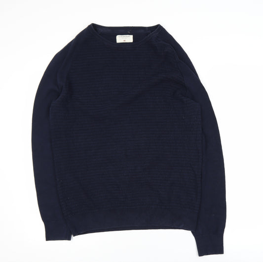 Criminal Men’s Blue Cotton Crew Neck Jumper Size M