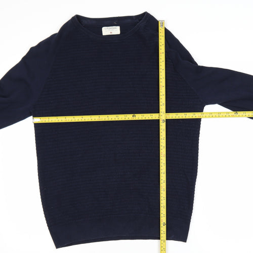 Criminal Men’s Blue Cotton Crew Neck Jumper Size M