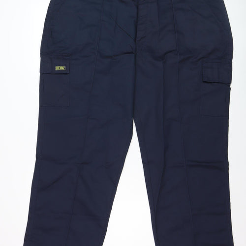 Site King Men's Blue Cargo Work Trousers Size 44 Regular Fit