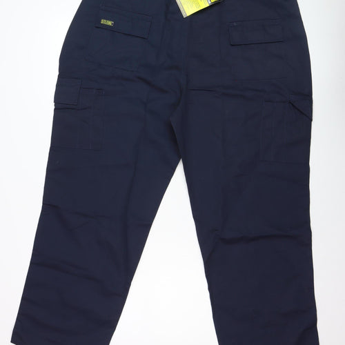 Site King Men's Blue Cargo Work Trousers Size 44 Regular Fit