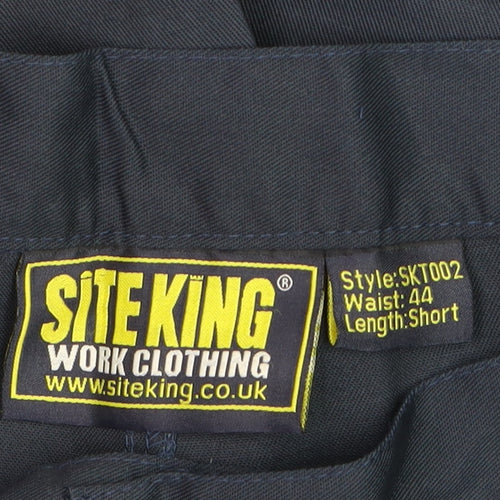 Site King Men's Blue Cargo Work Trousers Size 44 Regular Fit