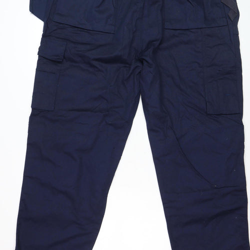 Click Premium Men's Blue Cargo Workwear Trousers Size 42 Regular Fit