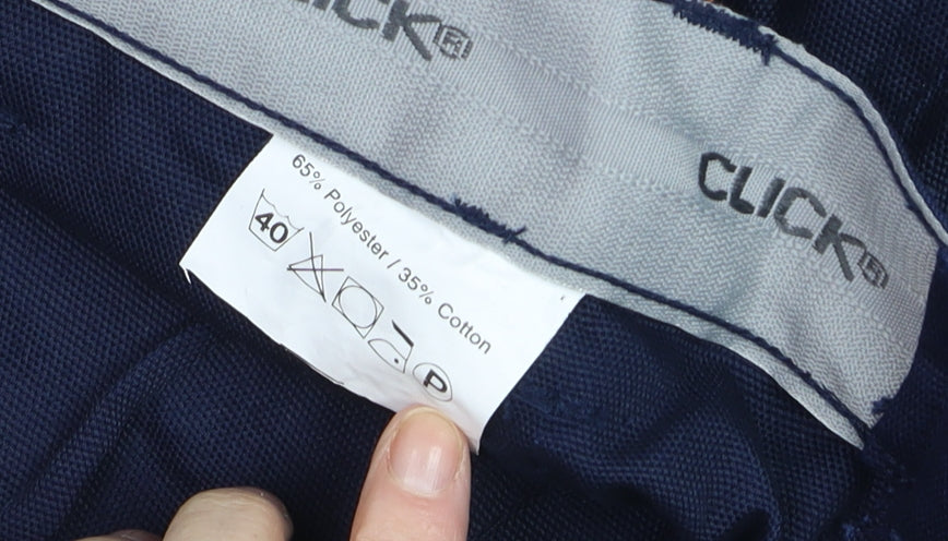 Click Premium Men's Blue Cargo Workwear Trousers Size 42 Regular Fit