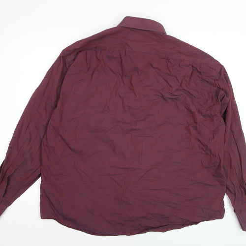 Woods & Gray Men's Burgundy 17.5in Classic Fit Long Sleeve Dress Shirt
