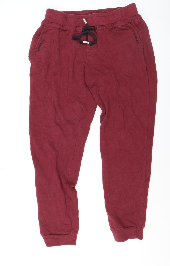 The Kooples X Sport Womens Red Jogger Trousers Size M Cotton Blend