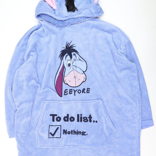 Disney Women’s Blue Fleece Eeyore Hooded Nightshirt Jumper One Size
