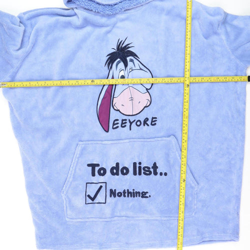 Disney Women’s Blue Fleece Eeyore Hooded Nightshirt Jumper One Size
