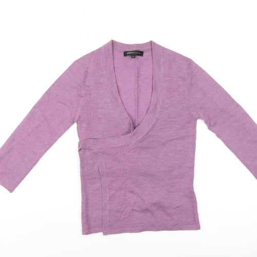 Great Plains Women's Purple V-Neck Wrap Knit Jumper Size S