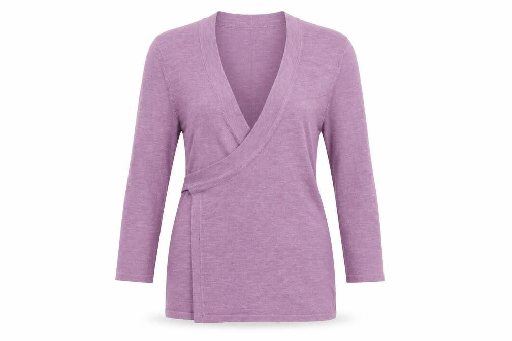 Great Plains Women's Purple V-Neck Wrap Knit Jumper Size S