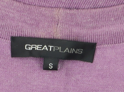 Great Plains Women's Purple V-Neck Wrap Knit Jumper Size S