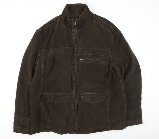 Baker Street Men's Brown XL Casual Zip-Up Jacket