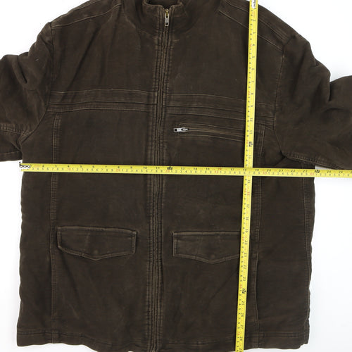 Baker Street Men's Brown XL Casual Zip-Up Jacket
