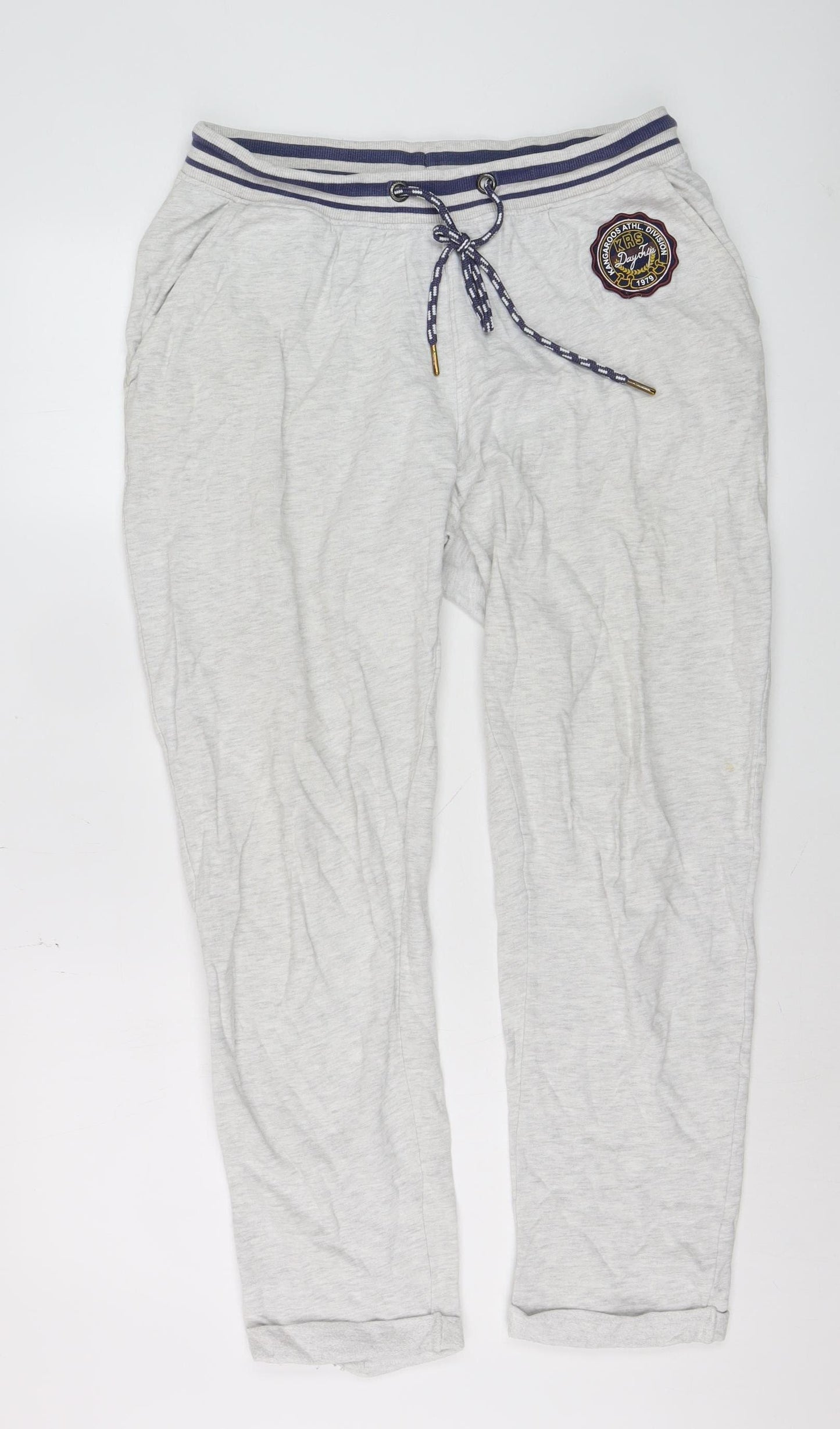 KangaROOS Women's Grey Cotton Blend Jogger Trousers Size 16