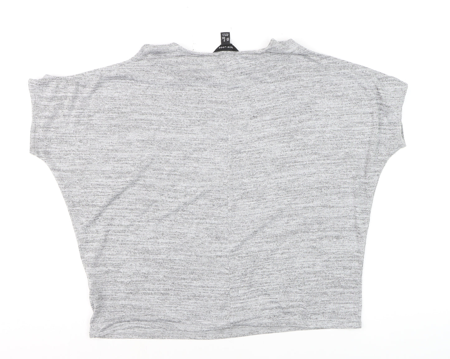 New Look Womens Grey Cold Shoulder Basic Jersey T-Shirt Size M