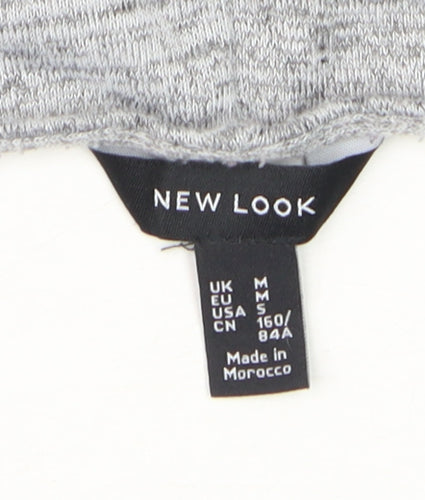 New Look Womens Grey Cold Shoulder Basic Jersey T-Shirt Size M