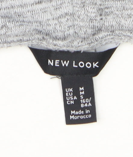 New Look Womens Grey Cold Shoulder Basic Jersey T-Shirt Size M