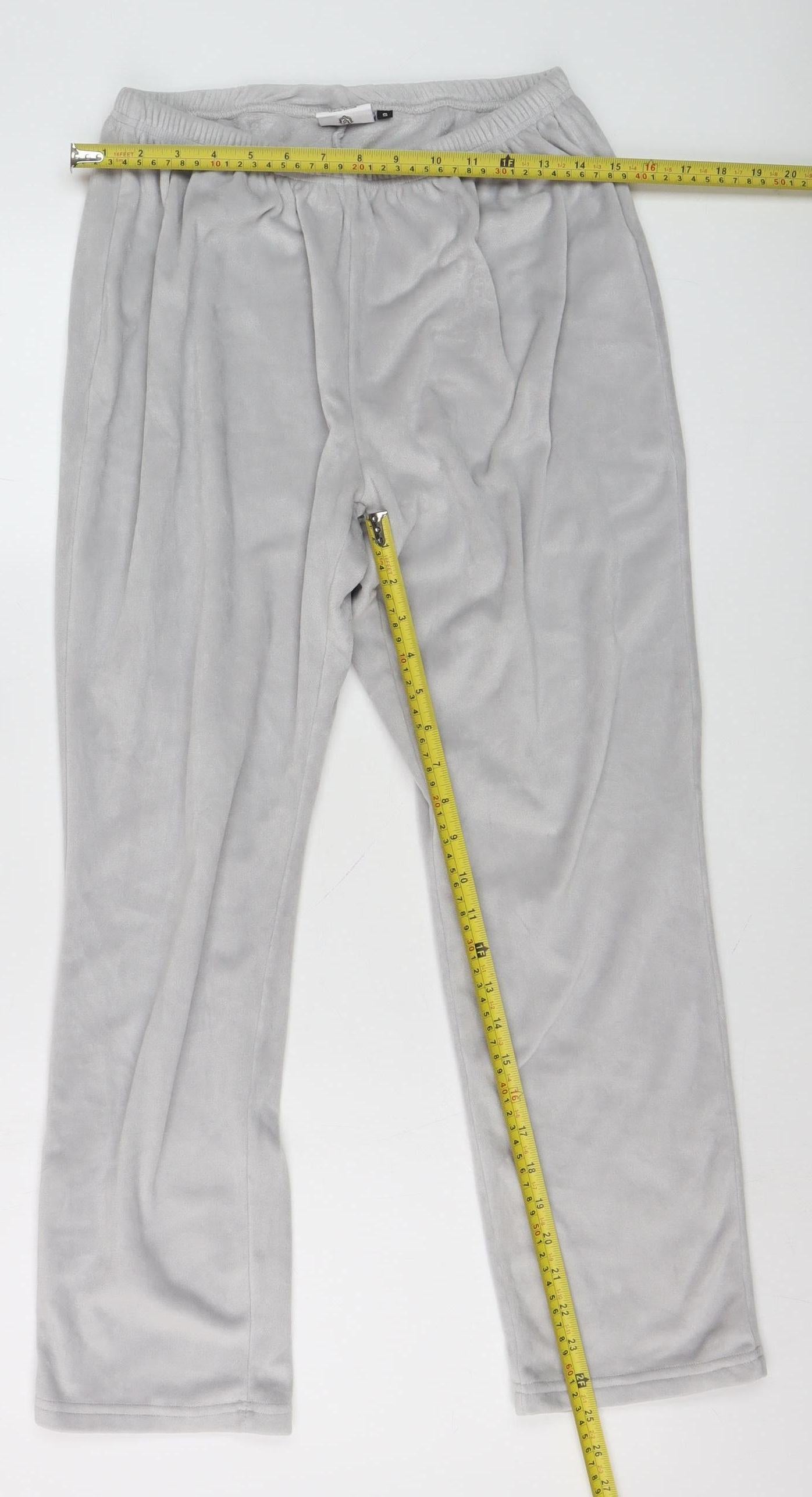 Admas Women Grey Fleece Pyjama Pants S Winter Lounge Trousers