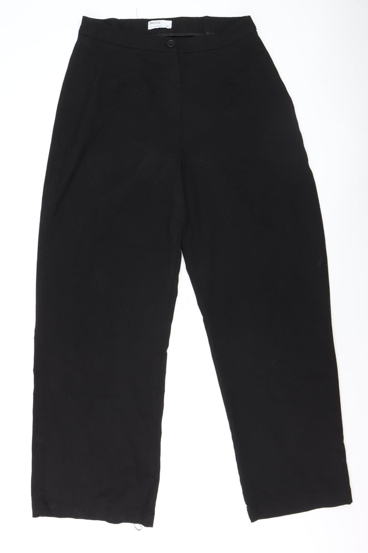 Bershka Men's Black Slim Fit Trousers Size L Polyester Blend