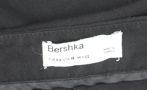 Bershka Men's Black Slim Fit Trousers Size L Polyester Blend
