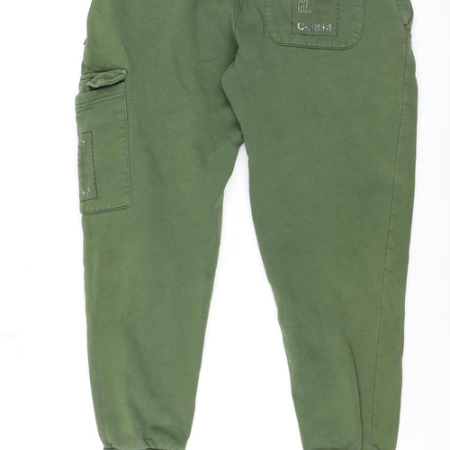 Hoodrich Green Cargo Jogger Women’s Trousers Size S Elastic Waist