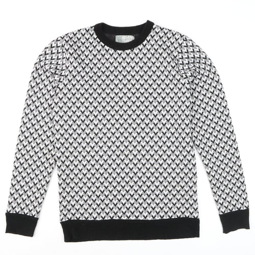 Adventures of the Unsigned Womens Black White Small Crew Neck Pullover Jumper