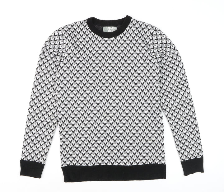 Adventures of the Unsigned Womens Black White Small Crew Neck Pullover Jumper