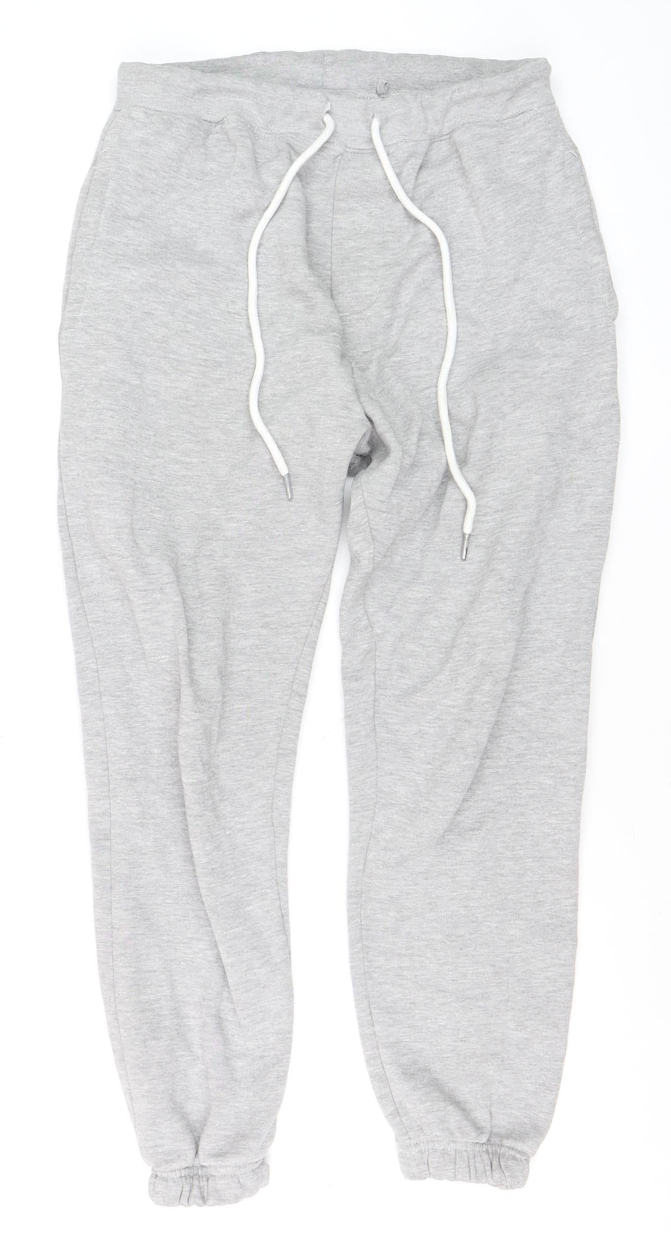 Pull & Bear Men's Grey Jogger Sweatpants Size M Elastic Waist Casual