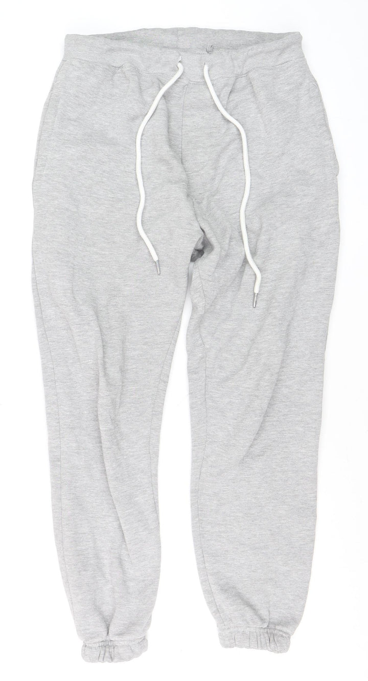 Pull & Bear Men's Grey Jogger Sweatpants Size M Elastic Waist Casual