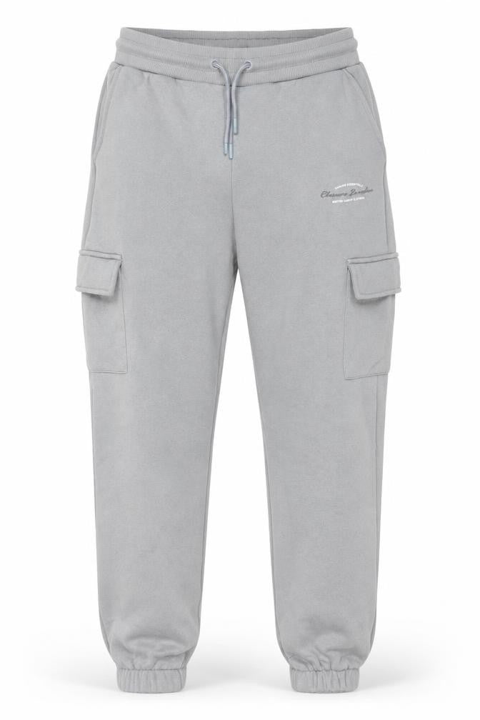 Front view of Closure LDN Men's Grey Cargo Jogger Sweatpants, size S