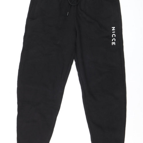 Nicce Men’s Black Jogger Trousers Size M Cotton Blend
