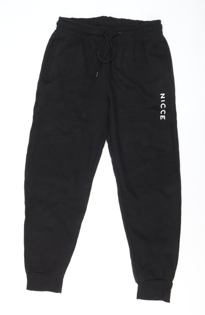 Nicce Men’s Black Jogger Trousers Size M Cotton Blend