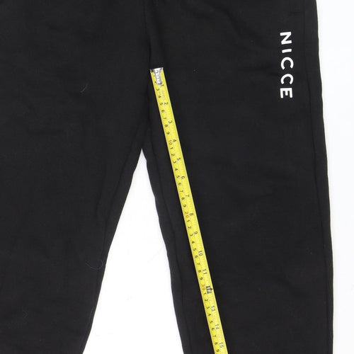 Nicce Men’s Black Jogger Trousers Size M Cotton Blend