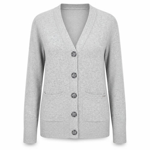 Hollister Women Grey XS Knit V-Neck Long Sleeve Cardigan