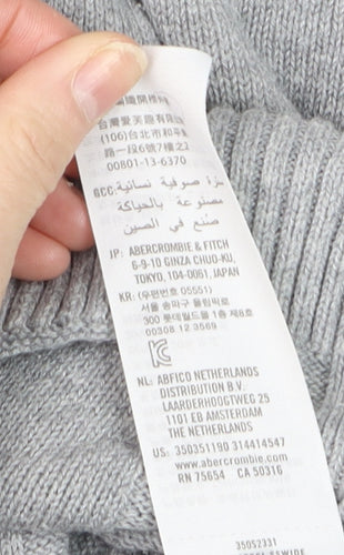 Hollister Women Grey XS Knit V-Neck Long Sleeve Cardigan
