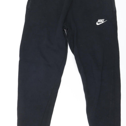 Nike Women's Black Jogger Trousers S Regular Fleece Cotton Blend