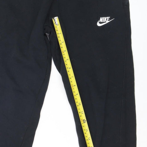 Nike Women's Black Jogger Trousers S Regular Fleece Cotton Blend