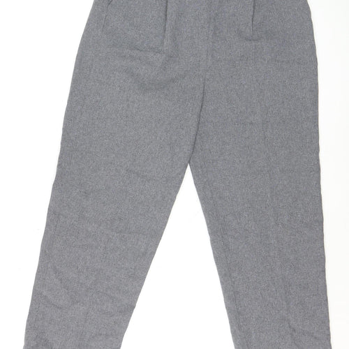 BM Collection Womens Grey Size 14 Elastic Waist Straight Trousers