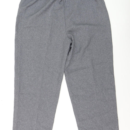 BM Collection Womens Grey Size 14 Elastic Waist Straight Trousers