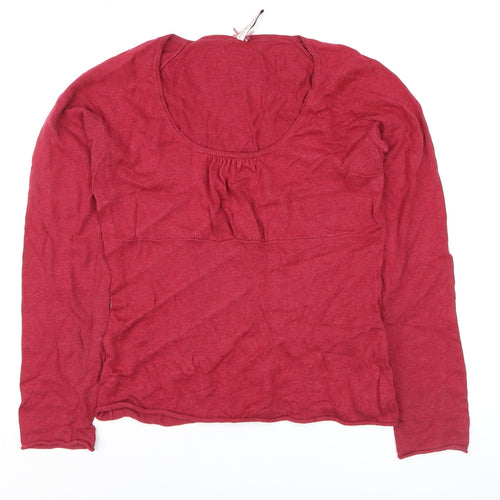 White Stuff Women Red Long Sleeve Scoop Neck Pullover Jumper Size 12